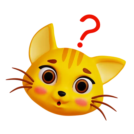 Confused Cat  3D Icon