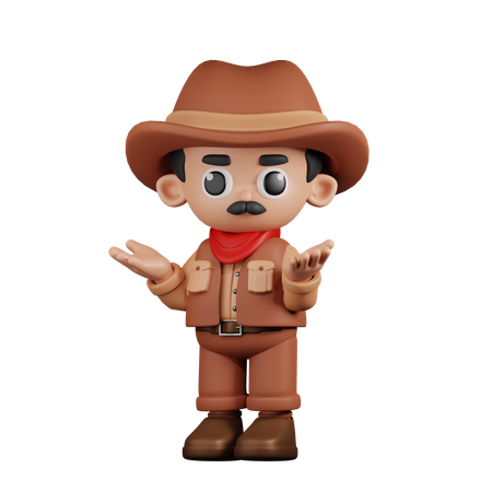 Confused Cowboy  3D Illustration