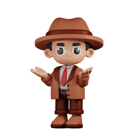 Confused Detective  3D Illustration