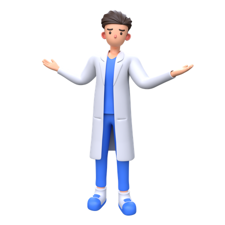 Confused Doctor  3D Illustration