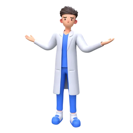 Confused Doctor  3D Illustration