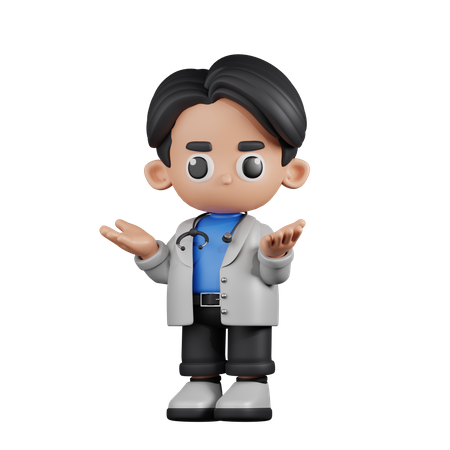 Confused Doctor  3D Illustration