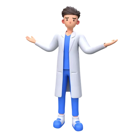 Confused Doctor 3D Illustration