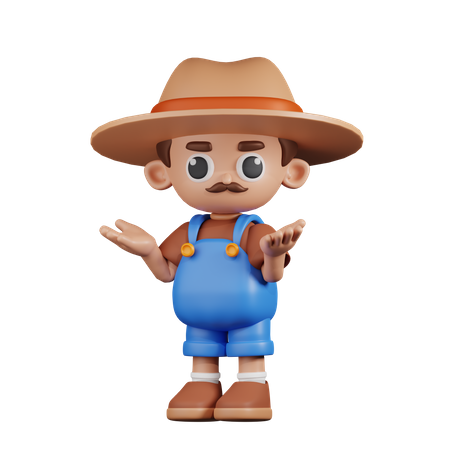 Confused Farmer  3D Illustration