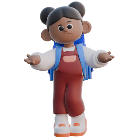 Confused Girl  3D Icon