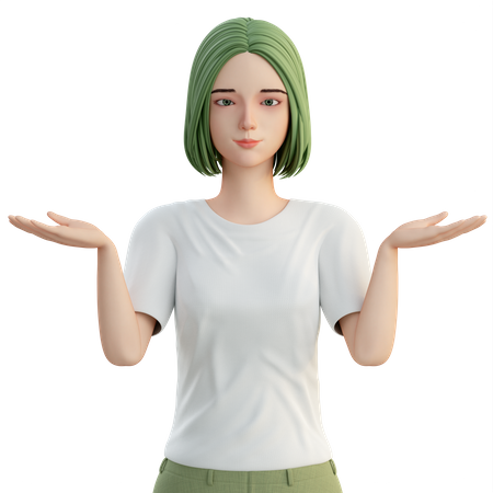 Confused girl  3D Icon