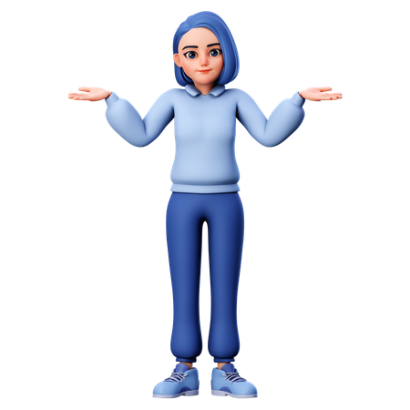 Confused girl  3D Icon