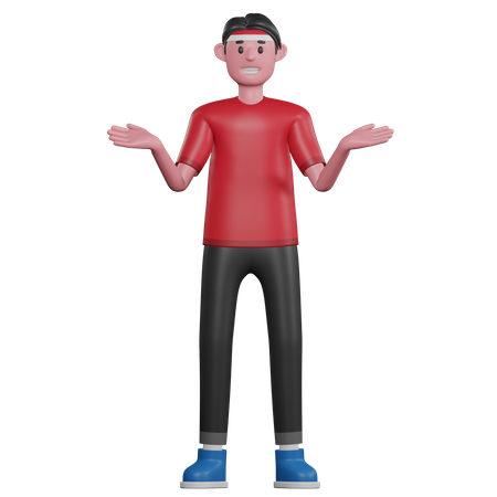 Confused Indonesian Man  3D Icon