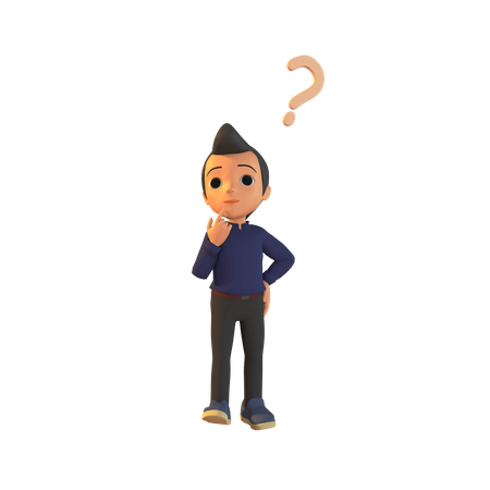 Confused Male  3D Illustration