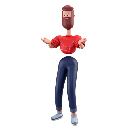 Confused Man  3D Illustration