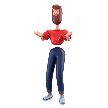 Confused Man  3D Illustration