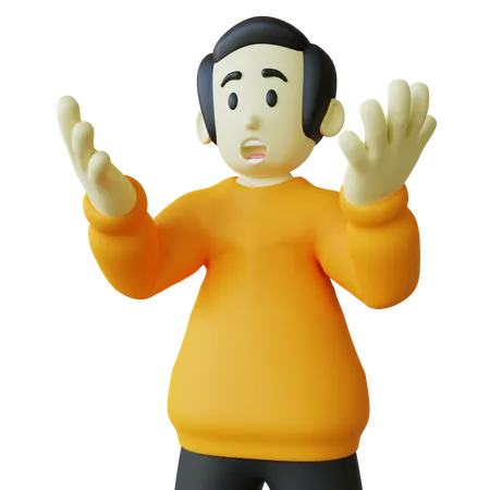 Confused Man  3D Illustration