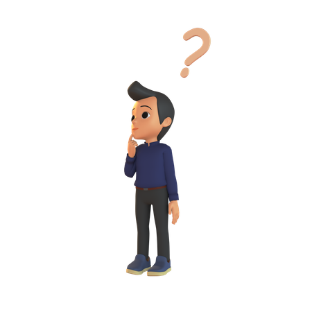 Confused Man  3D Illustration