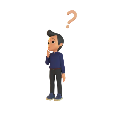 Confused Man  3D Illustration