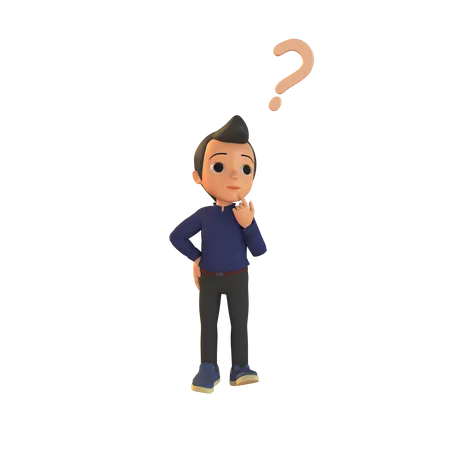 Confused Man  3D Illustration