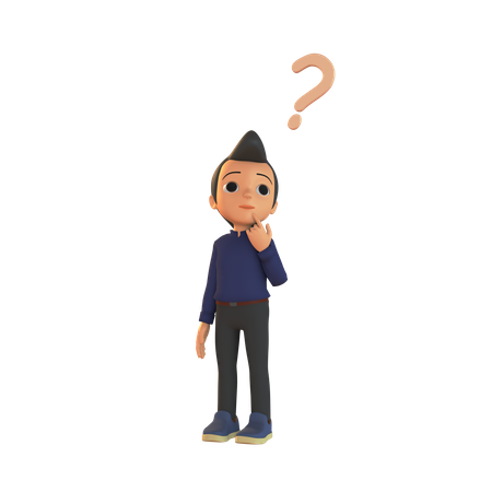 Confused Man  3D Illustration