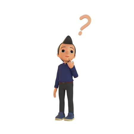 Confused Man  3D Illustration