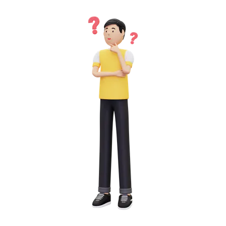 Confused person  3D Illustration