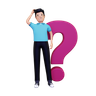 confused person 3d illustration
