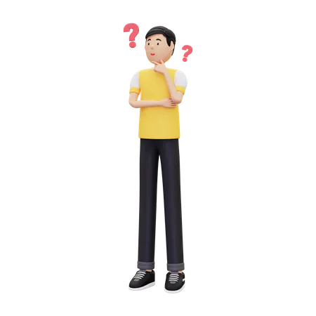 Confused person 3D Illustration