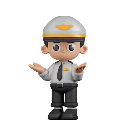 Confused Pilot  3D Illustration