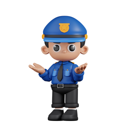 Confused Policeman  3D Icon