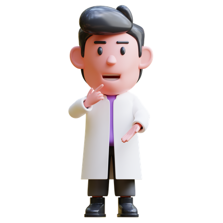 Confused Scientist  3D Illustration