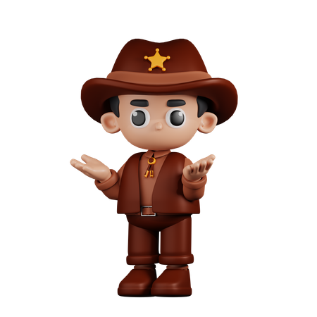 Confused Sheriff  3D Illustration