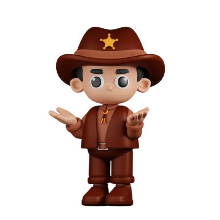 Confused Sheriff  3D Illustration