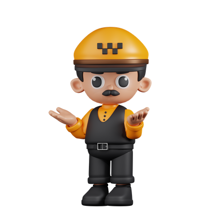 Confused Taxi Driver  3D Icon