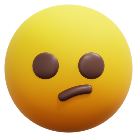 Confused Uneasy Face Emoji  3D Icon