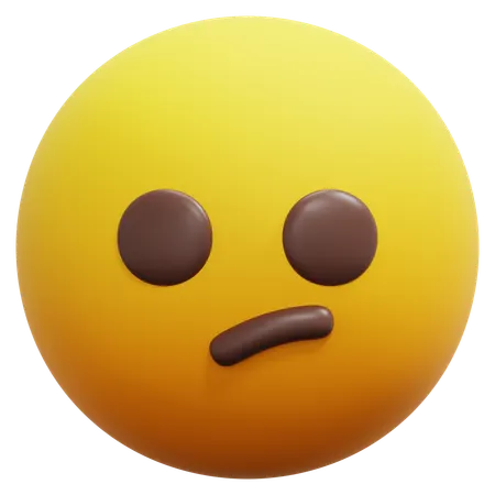 Confused Uneasy Face Emoji  3D Icon