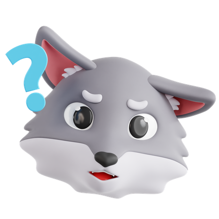 Confused Wolf  3D Icon
