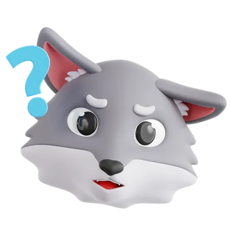Confused Wolf  3D Icon
