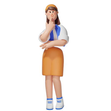 Confused woman  3D Icon