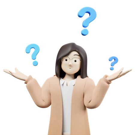 Confused Woman  3D Icon