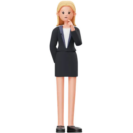 Confused Woman  3D Illustration