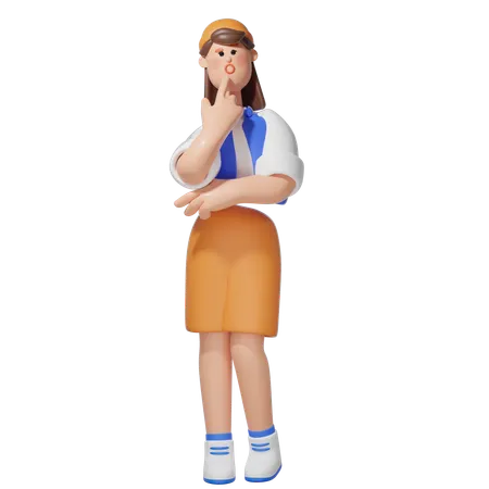 Confused woman  3D Illustration