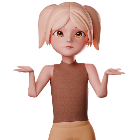 Confused Woman  3D Illustration