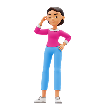 Confused Woman 3D Illustration