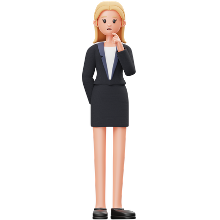 Confused Woman  3D Illustration