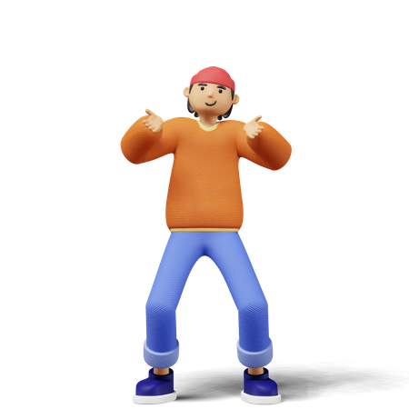 Confused young man  3D Illustration