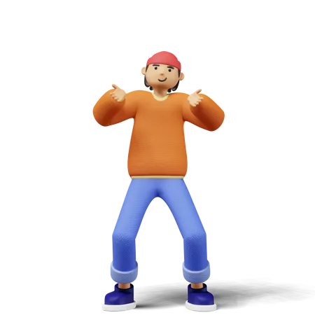 Confused young man  3D Illustration