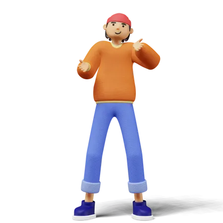 Confused young man  3D Illustration