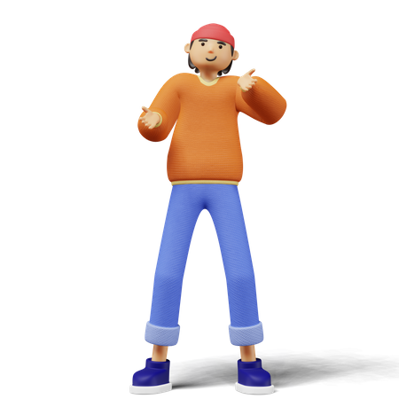Confused young man  3D Illustration
