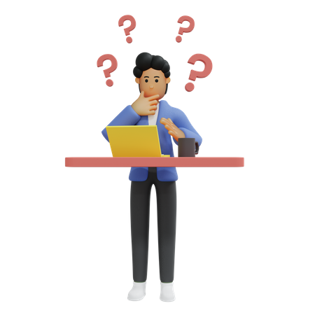 Confusing businessman  3D Icon