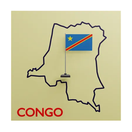 Congo map  3D Icon