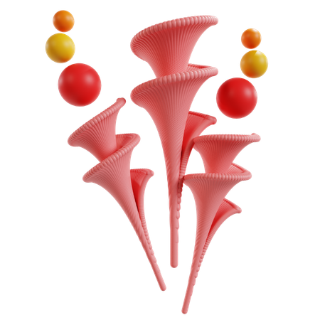 円錐形の赤い抽象的な幾何学  3D Icon