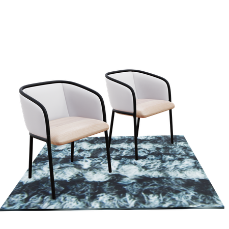 Conjunto de cadeiras  3D Icon