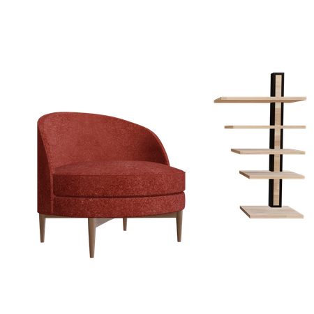 Conjunto de cadeiras  3D Icon